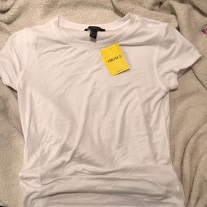 simple f21 white tee